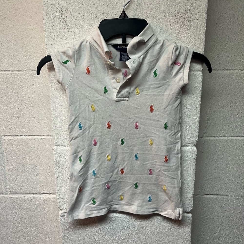Ralph Lauren Kids Polo Shirt with Colorful Embroidery. 3T